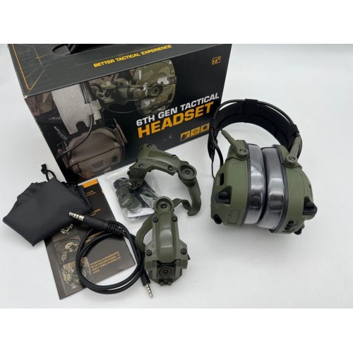 6TH GEN TACTICAL HEADSET тактическая гарнитура, звукосниматель и шумоподавление, активные в Ангарске