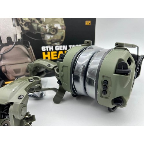 6TH GEN TACTICAL HEADSET тактическая гарнитура, звукосниматель и шумоподавление, активные в Ангарске