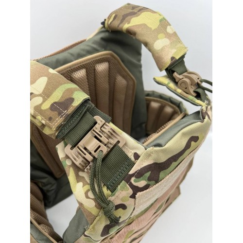 Бронежилет ЗАЩИТНИК в Ангарске с кевларовым баллистическим пакетом C2, капами и бронеплитами Бр5