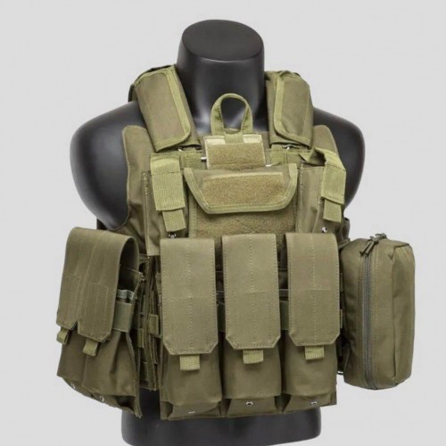 Тактический разгрузочный жилет «5 / пять карманов» с подсумками Tactical Molle Plate Carrier для съемных бронепластин в Ангарске