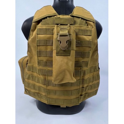 Тактический разгрузочный жилет «5 / пять карманов» с подсумками Tactical Molle Plate Carrier для съемных бронепластин в Ангарске