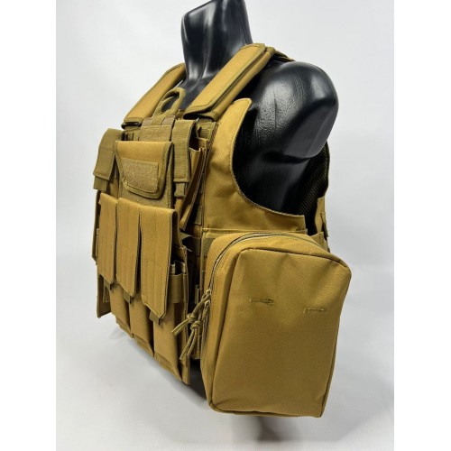 Тактический разгрузочный жилет «5 / пять карманов» с подсумками Tactical Molle Plate Carrier для съемных бронепластин в Ангарске